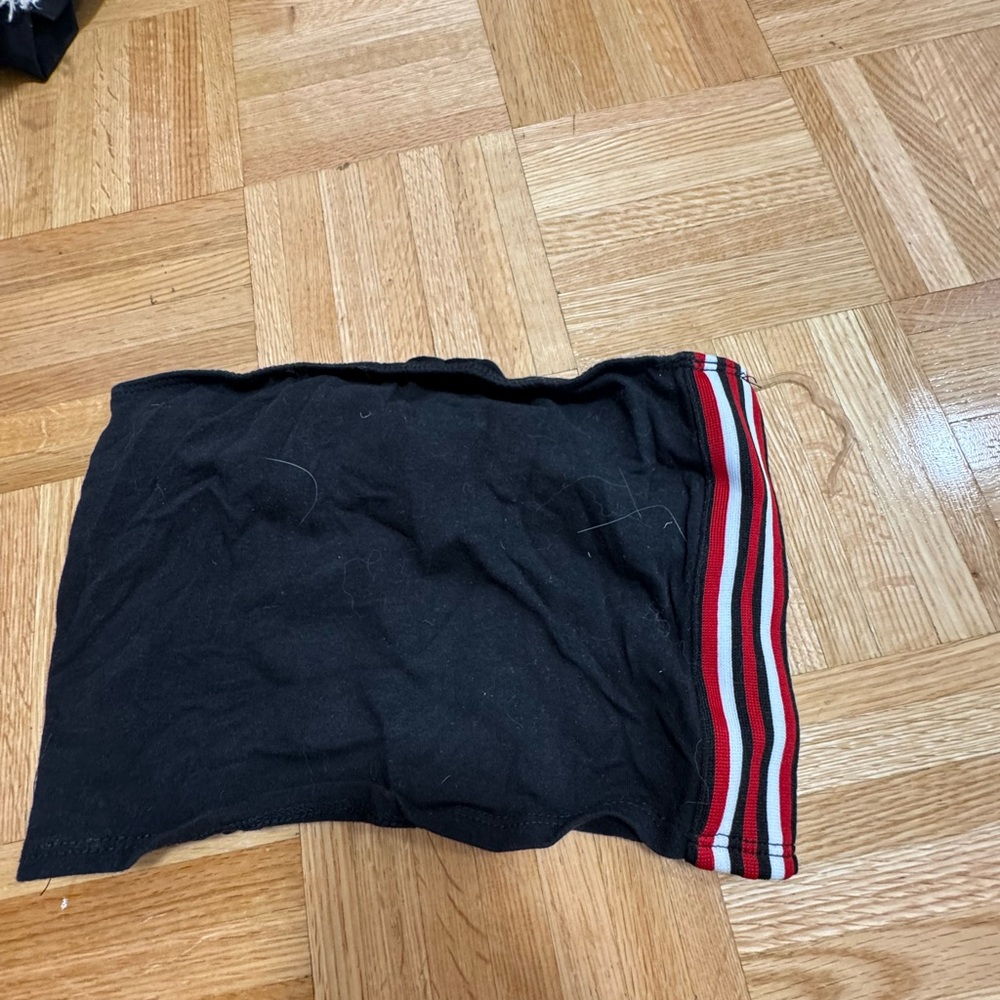 Black Tube Top with Red and White Stripes - Brooklyn Karma